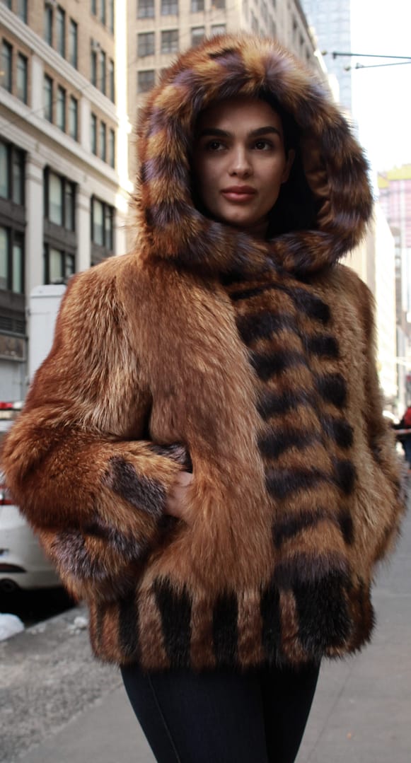 Raccoon fur jacket online