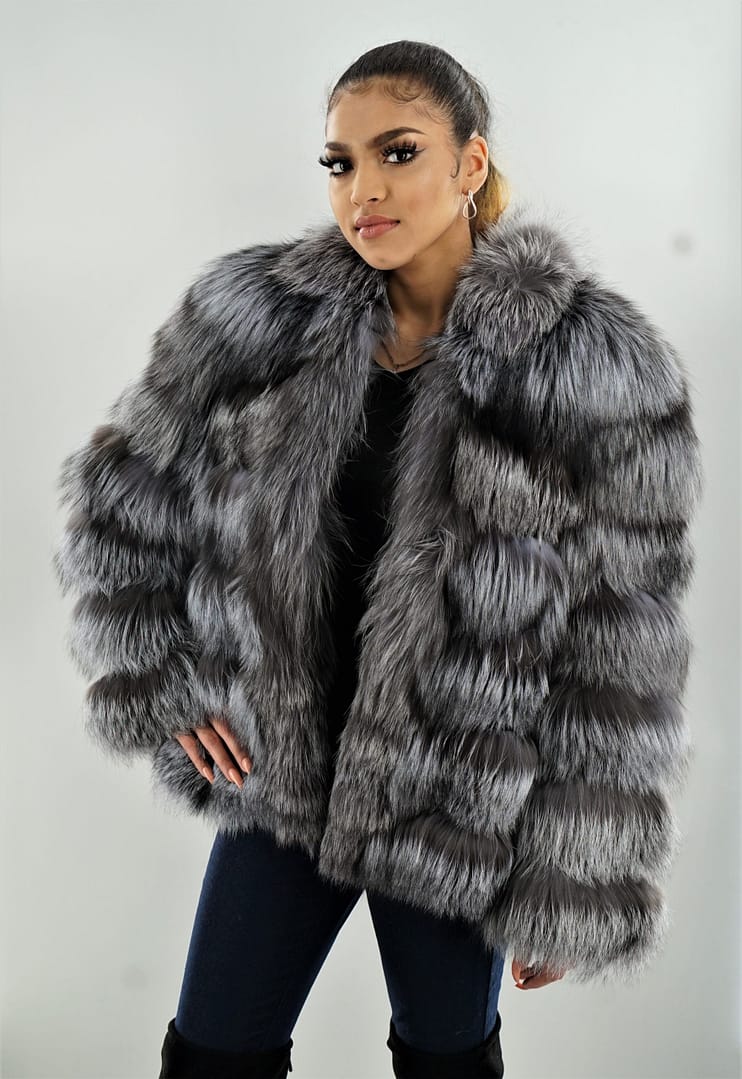 Silver fox faux hotsell Fur Coat