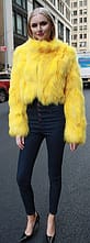 Yellow Fox Fur Jacket