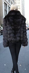 Brown Fox Fur Bomber Jacket