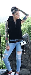 Designer Womens Black Shearling Fur Vest